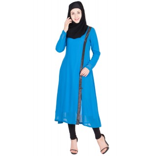 Long Kurta - Blue colored in Georgette fabric